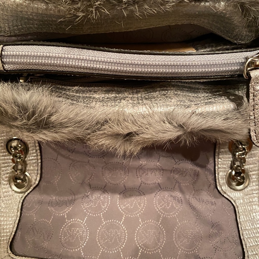 Michael Kors Gray Fur Handbag - Picture 6 of 7